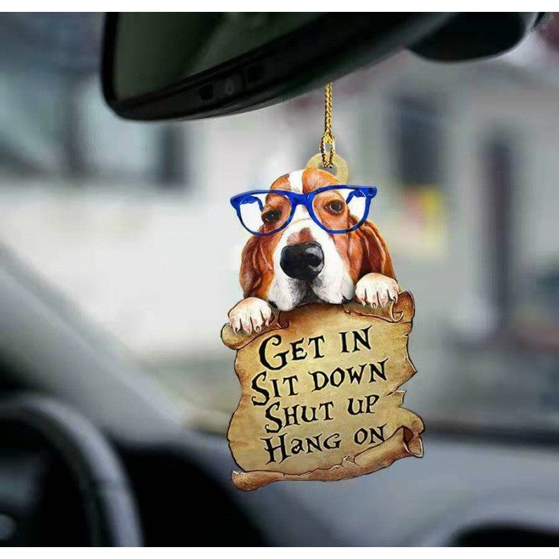 Wholesale Acrylic Dog Car Mirror Decoration Pendant