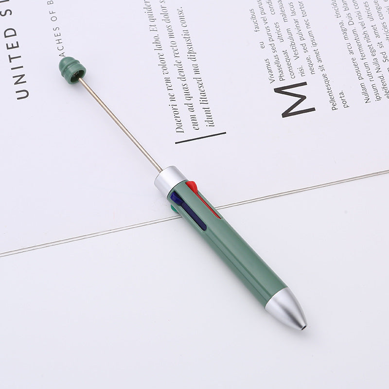 Wholesale DIY Beaded Multi Color Press Four Color Refill Plastic Ballpoint Pen