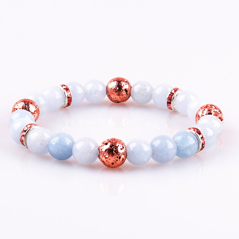 Wholesale Crystal White Turquoise Colorful Double Layer Pink Zebra Magnet Bracelet