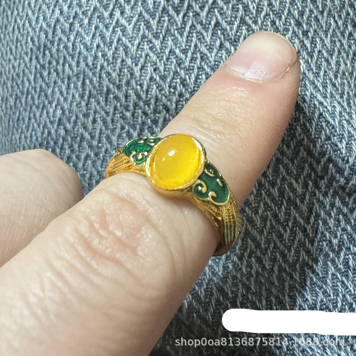 Wholesale Ancient gold palace style retro enamel open ring