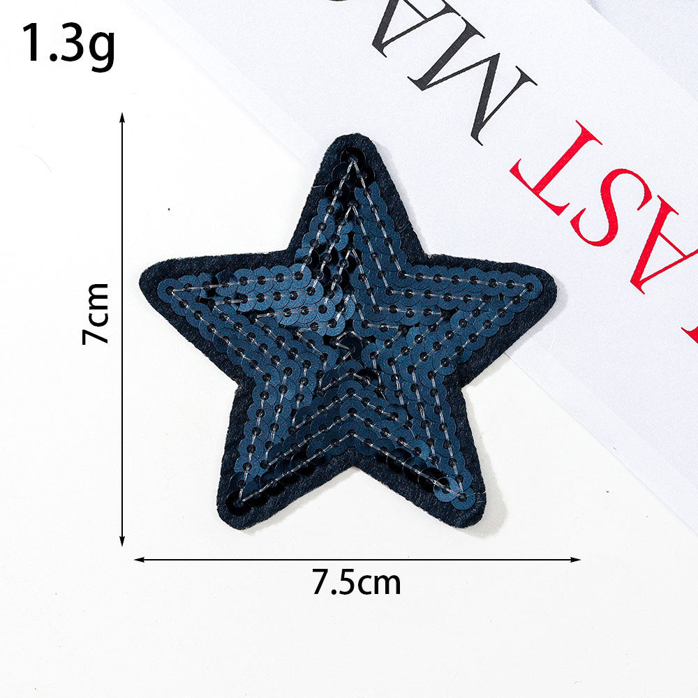 Wholesale Glitter sequined fabric patches,  multi-colored star DIY Patches