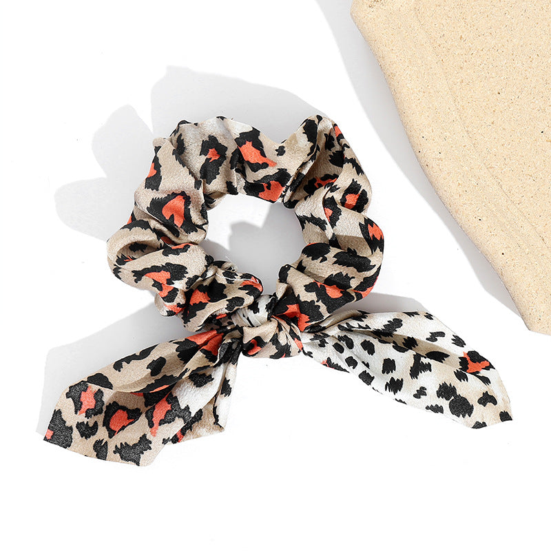 Wholesale Fabric Leopard Large Intestine Hair Ties