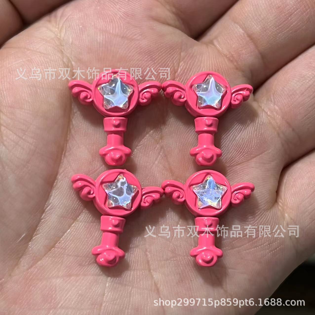 Wholesale 10pcs Paint Diamond Fairy Wand Alloy Beads