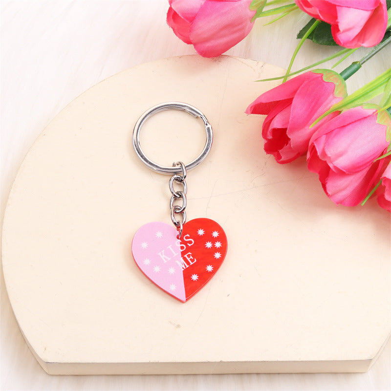 Wholesale Valentine's Day Color Blocking LOVE Acrylic Keychains
