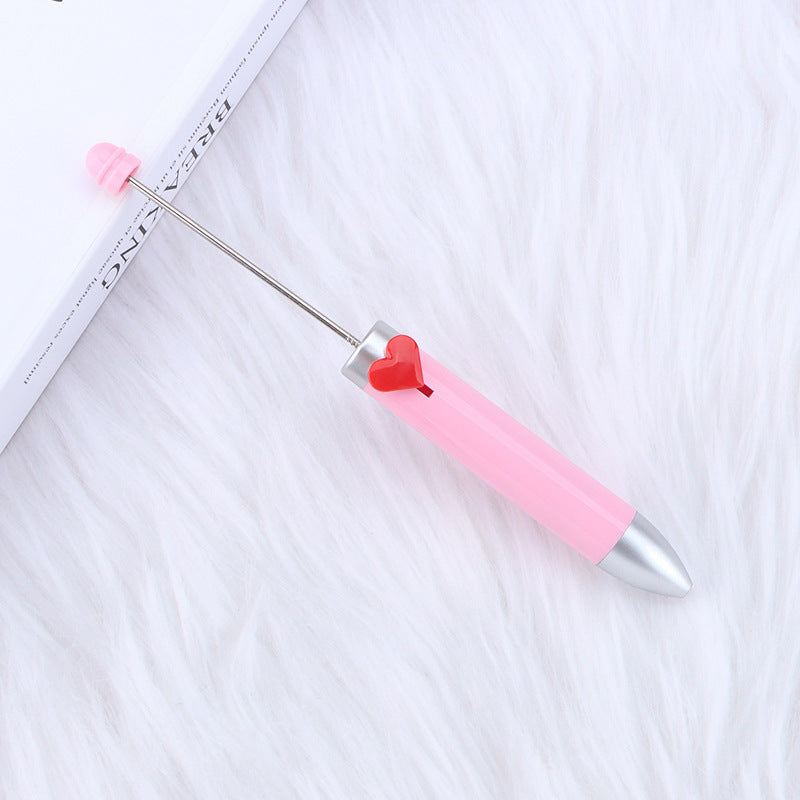 Wholesale 2pcs Beadable PensDIY Love Plastic Push Seven Colors Refill Ballpoint Pen