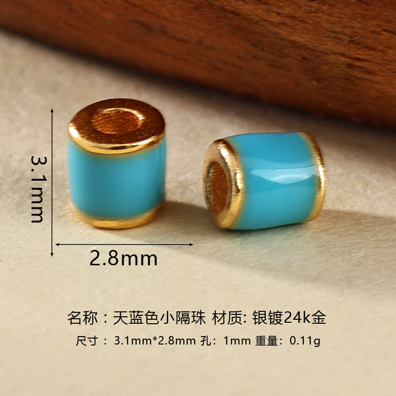 Wholesale DIY enamel multicolor barrel beads spacer beads