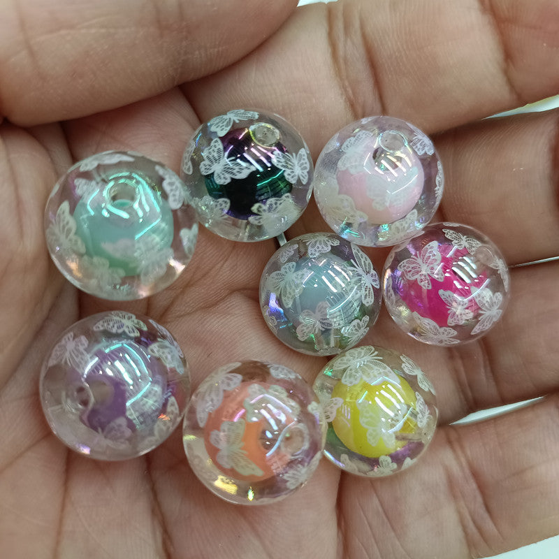 Wholesale 200pcs 16mm Personalized UV Plated White Butterfly Jewelry Accessories Beads