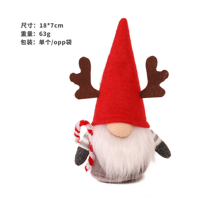 Wholesale Christmas Elk Faceless Santa Claus Doll Non-woven Fabric Ornament