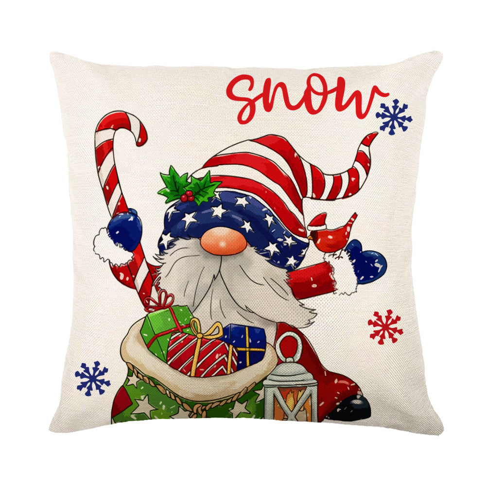 Wholesale Simple Christmas Throw Pillow Cover Letter Decoration Cushion Linen Printing Waist Cushion