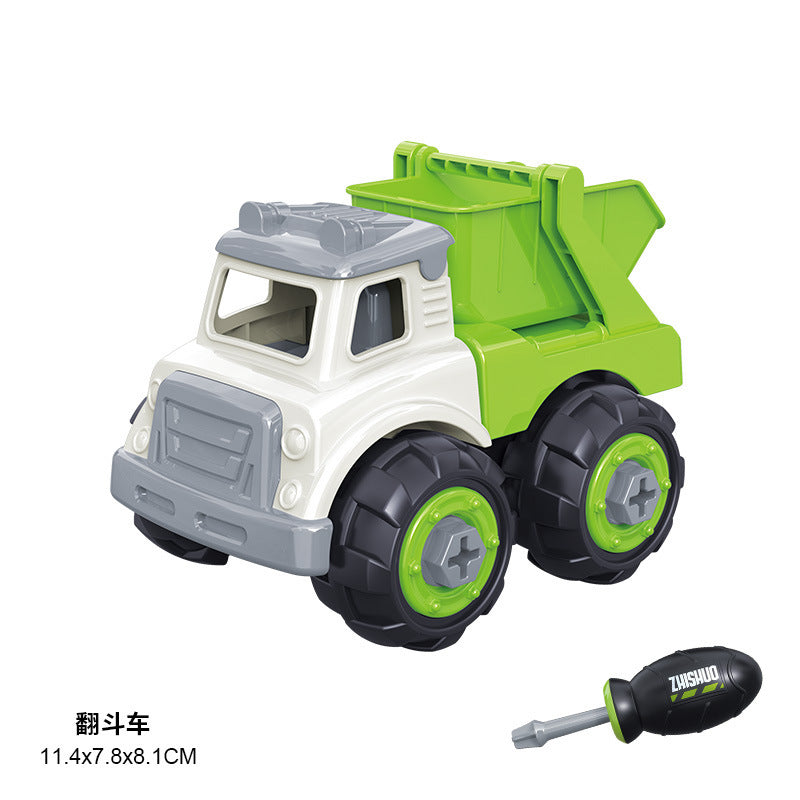 Wholesale Children's Disassembly and Assembly Sanitation Dump Truck Sliding Garbage Truck Set DIY Toys