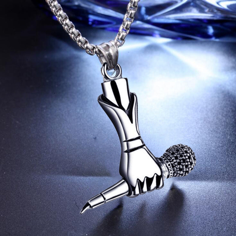 Wholesale Microphone Hip Hop Pendant Necklace