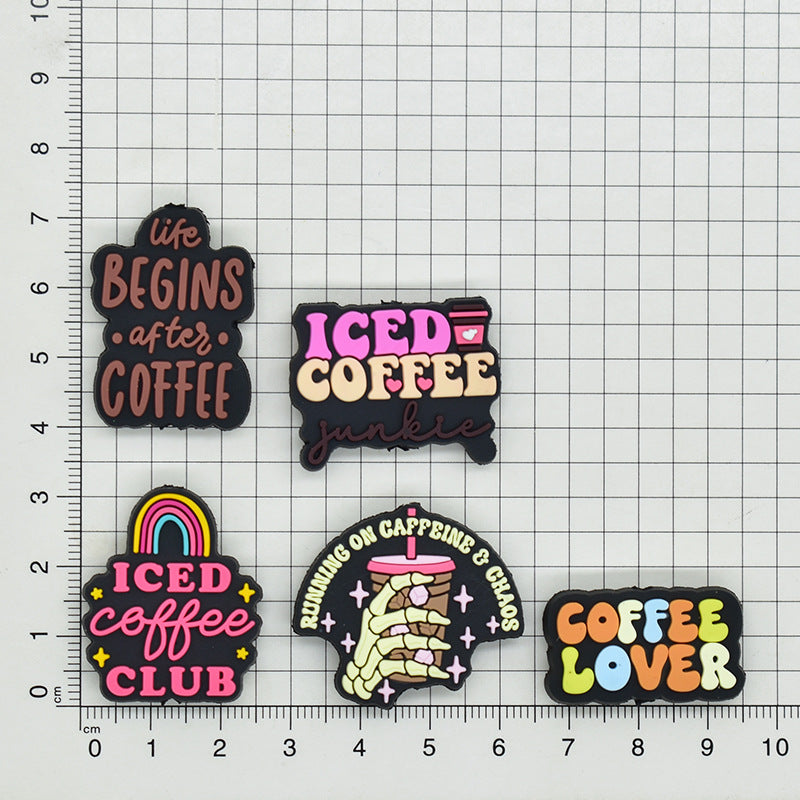 WholesaleRandom 100pcs Cartoon coffee letter bead Focal Beads