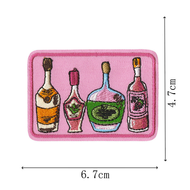 Wholesale Stylish Bar Theme Embroidered Patches Embroidery Thread Set Of 16 Cartoon Letter Badges For et DIY Scrapbook Fashion Accessory
