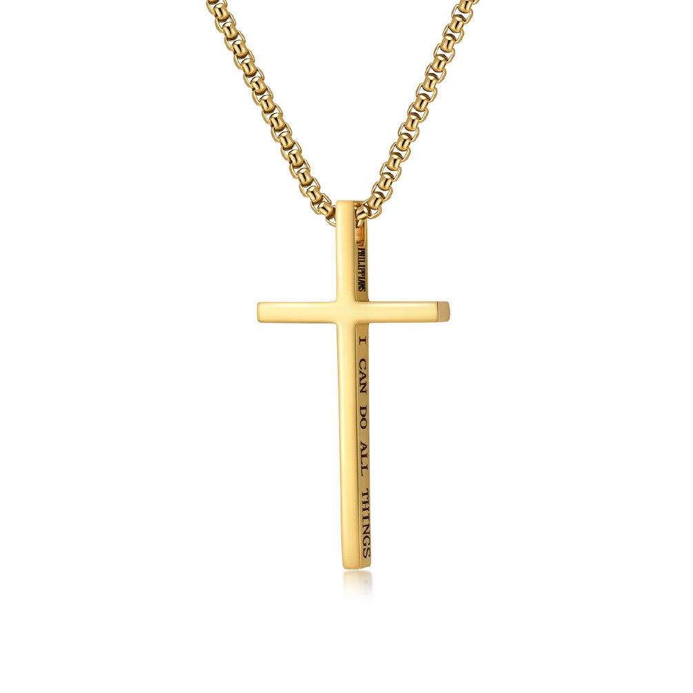 Wholesale Titanium steel cross necklace men's and women's pendant sweater chain pendant