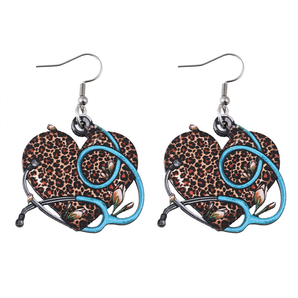 Wholesale Heart Pendant Earrings Double-Sided Earrings Gift