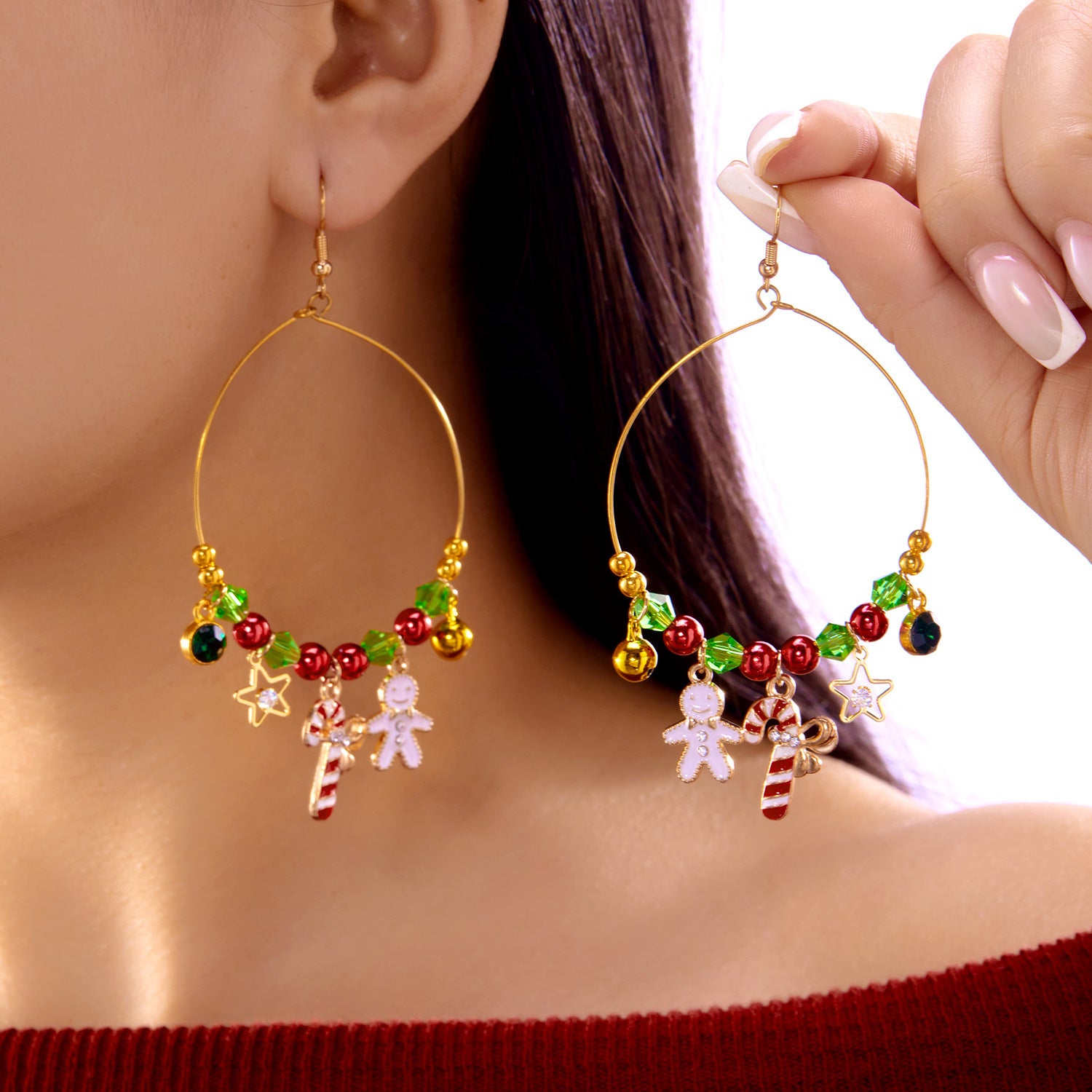 Wholesale Christmas tree  reindee  gingerbread man earrings