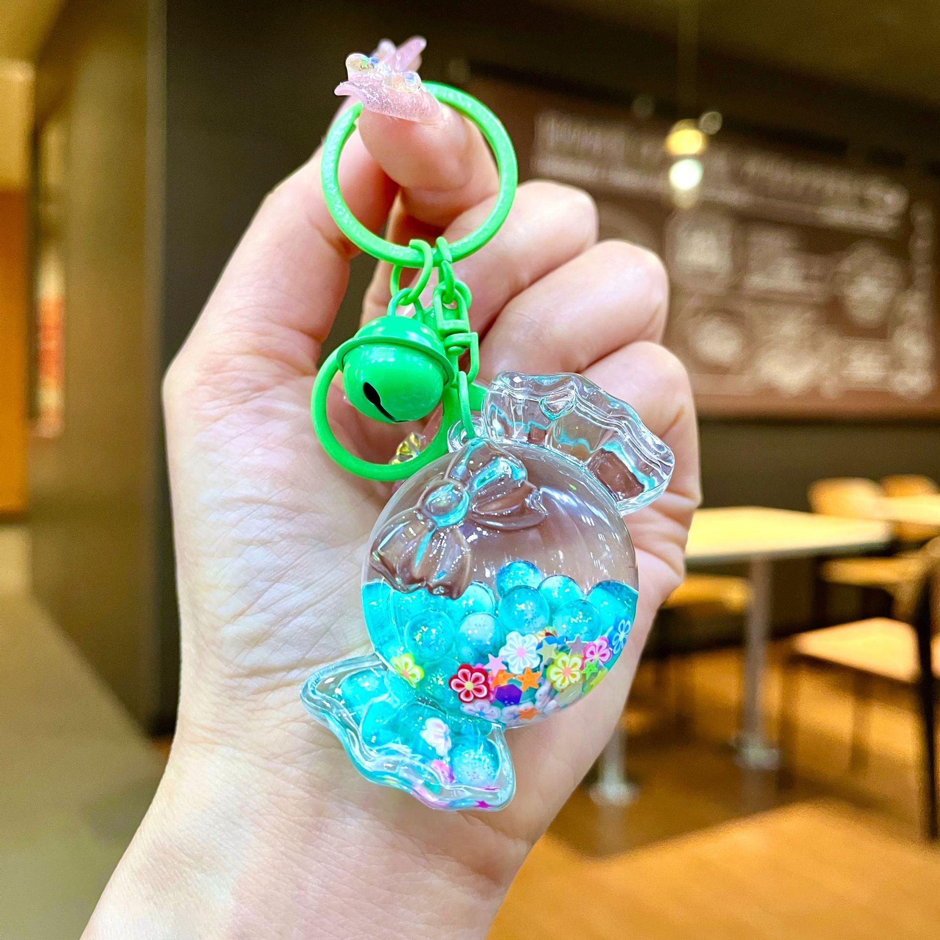 Wholesale Macaron Candy Pendant Luminous Sand Keychain