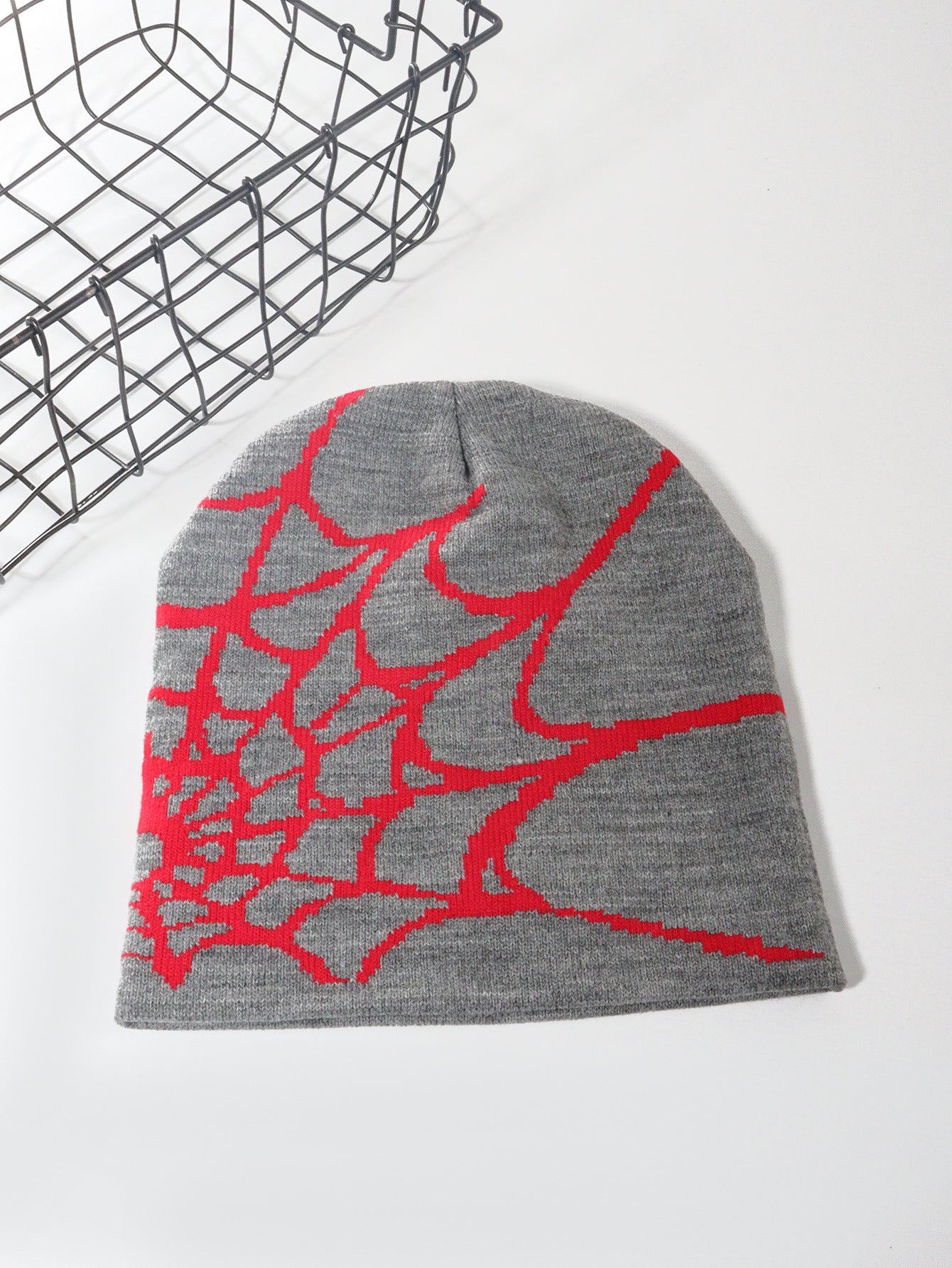 Wholesale Y2K Jacquard Knitted Hats, Spider Web Wool Hats