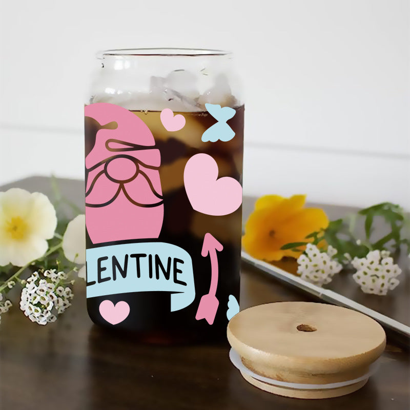 Wholesale Pink Love Ghost Valentine's Day 16oz Cup UV DTF Wraps