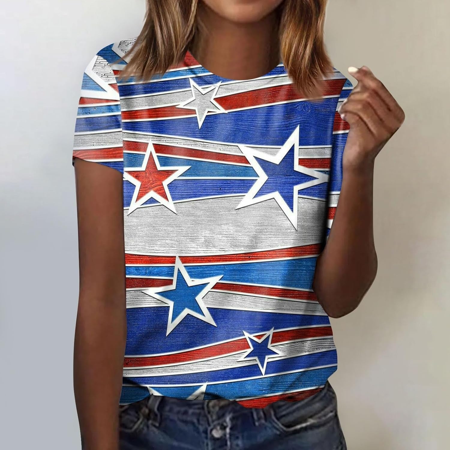 Wholesale Independence Day 3D Digital Printing T-shirt