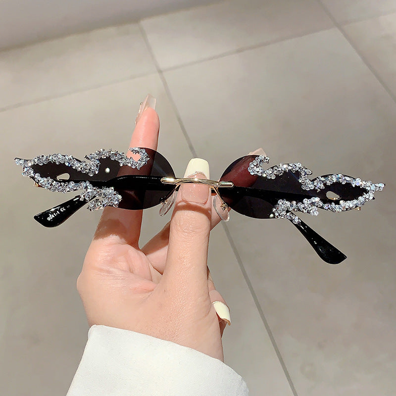 Wholesale Flame Diamond Sunglasses Halloween Fashion Sunglasses