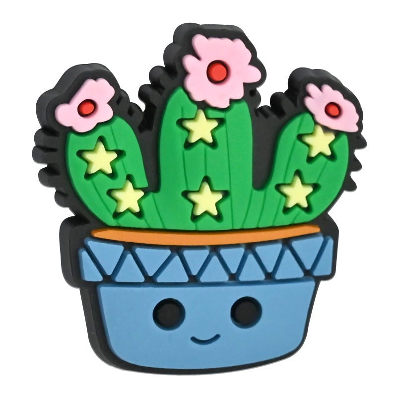Wholesale Random 100pcs/pack Cartoon cactus plant beads Focal Beads
