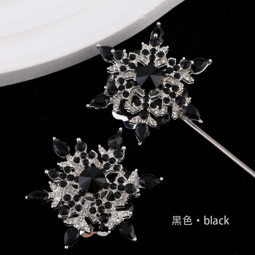 Wholesale 5pcs Diamond inlaid rotating snowflake alloy clay beads