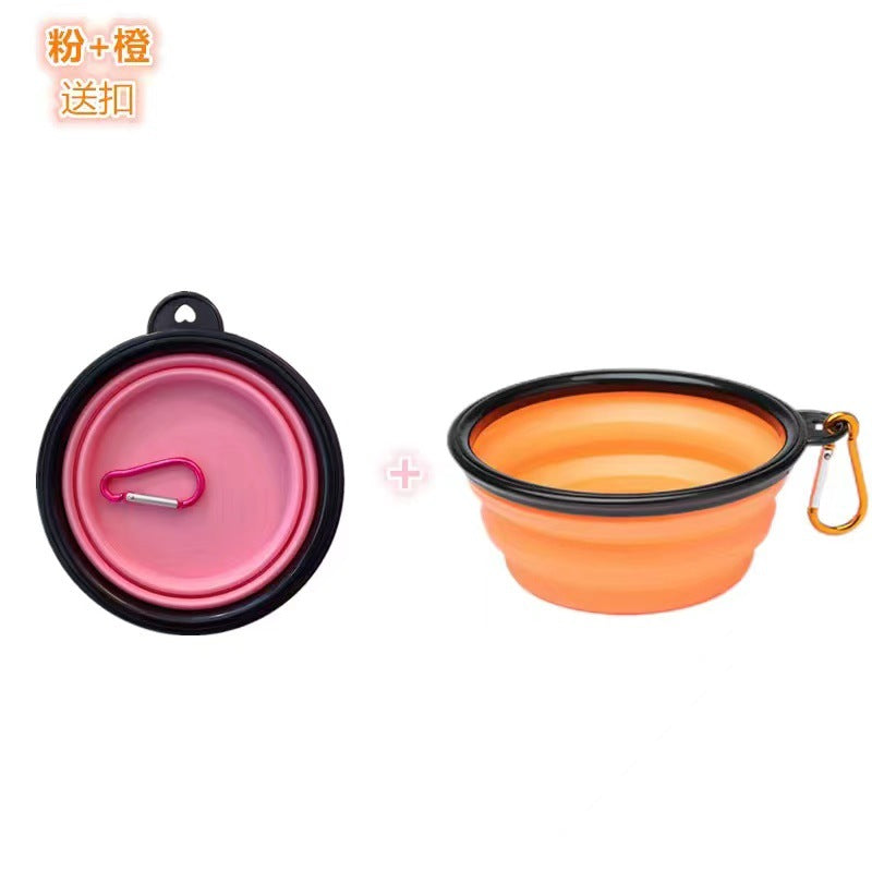 Wholesale pet folding silicone dog bowl small dog travel portable traveling portable drinking bowl cat food bowl bowl.