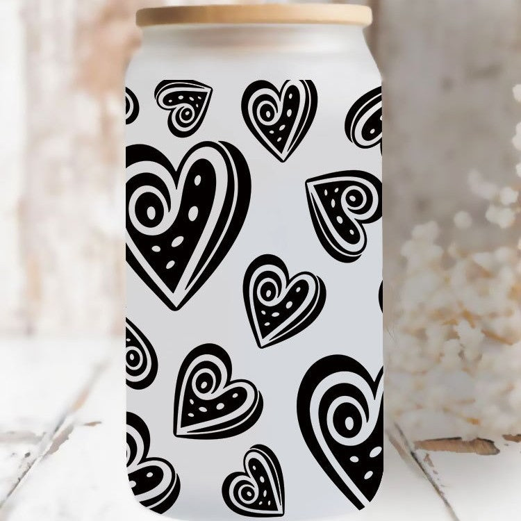 Wholesale Love Bear Cartoon Letter Valentine's Day 16oz Cup UV DTF Wraps