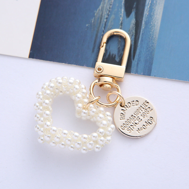 Wholesale Pearl Colored Love Resin Keychains