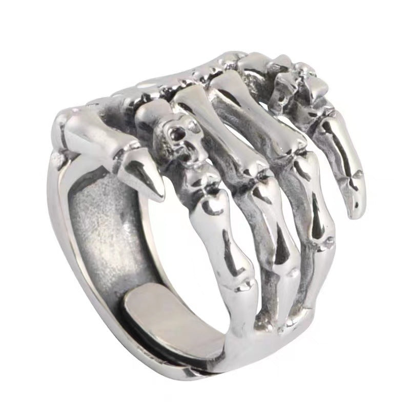 Wholesale  Silver Punk Skull Ghost Claw Ring