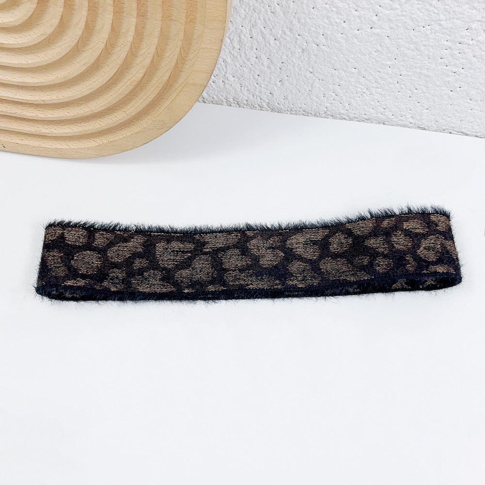 Wholesale Leopard Pattern Wide Edge Sports Sweat-absorbing Hair Band