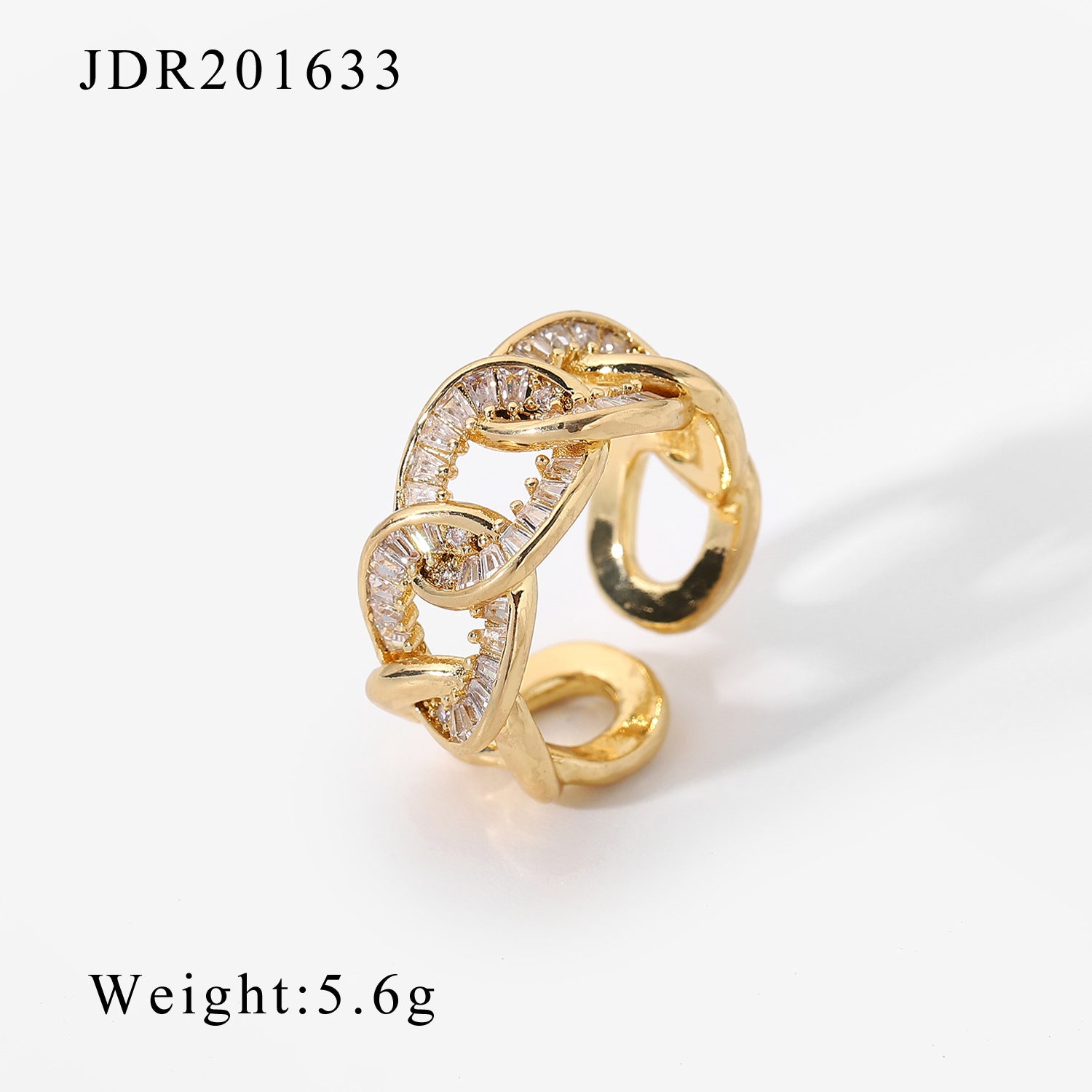 Wholesale 18K Gold Copper Inlaid Zirconium Open Fashion Retro Style Couple Ring Geometric Rings