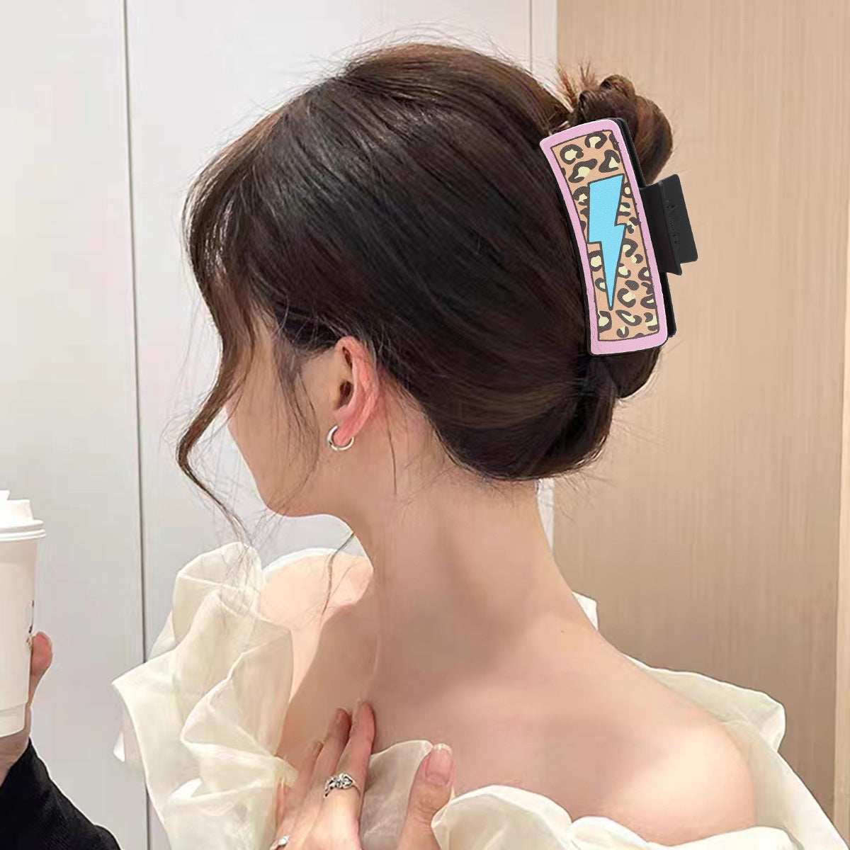 Wholesale Western Style MAMA Cactus HOWDY Leather Hair Clip Shark Clip Combination