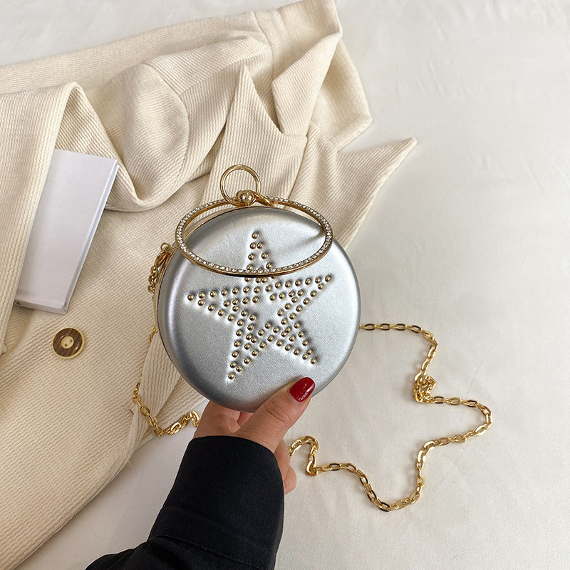 Wholesale PU Diamond Inlaid Willow Nail Small Round Bags