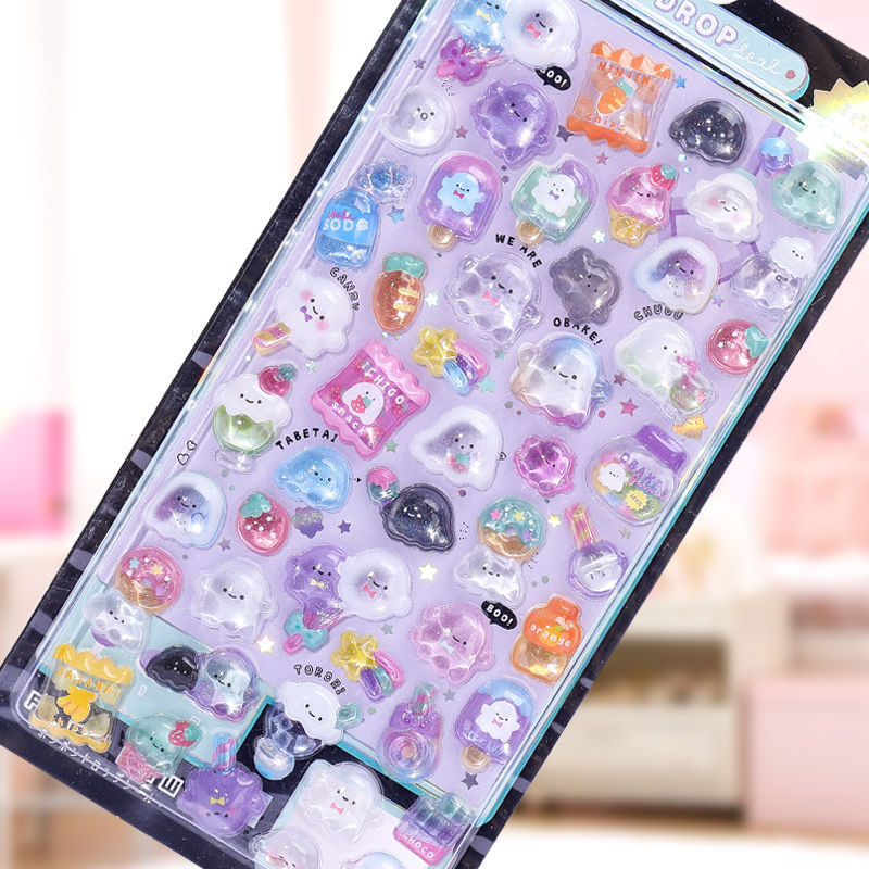 Wholesale Cute cartoon rabbits marine animals ghosts, 3D stickers