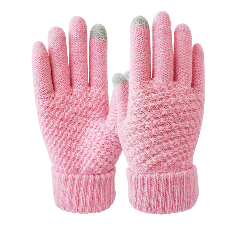 Wholesale Winter Creative Warm Finger Jacquard Touch Screen Glove