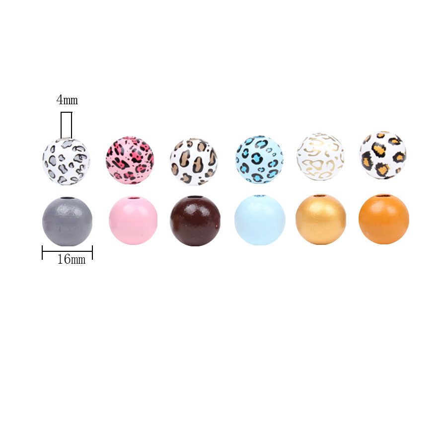 Wholesale 20pcs 16mm Leopard Pattern Wooden Bead Set