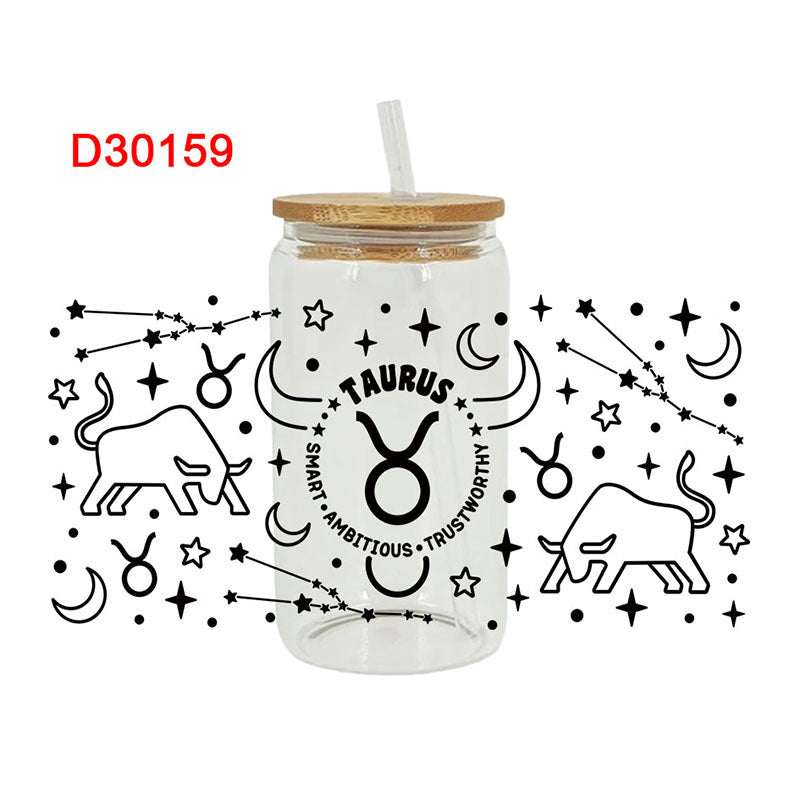 Wholesale  Black and white style  16oz Cup UV DTF Wraps 16oz Cup UV DTF Wraps