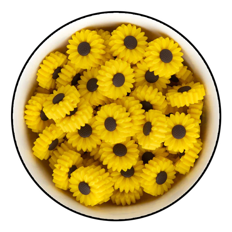 Wholesale 20pcs Small Daisy Silicone Beads