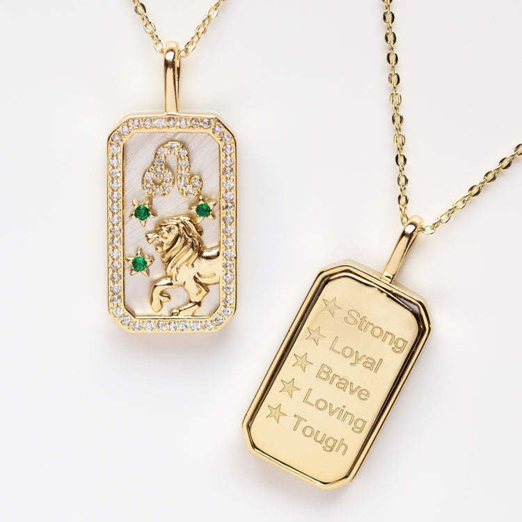 Wholesale Stylish 12 Zodiac Signs Coin Pendant Necklace Stainless Steel Gold Plated Fashion Accessory