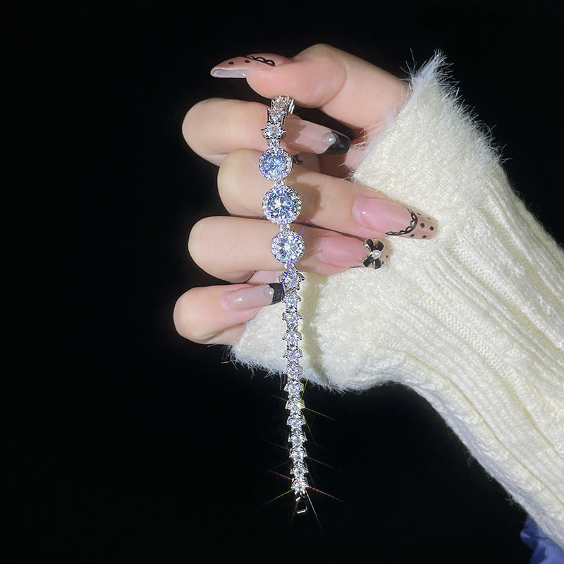 Wholesale Colored oval zircon diamond encrusted bracelet