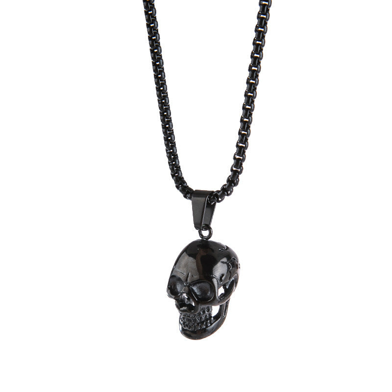 Wholesale Punk style personalized retro skull stainless steel necklace