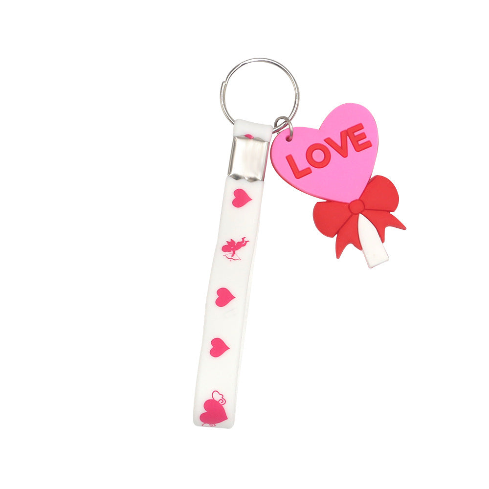 Wholesale 24pcs Valentine's Day Silicone Love Keychain
