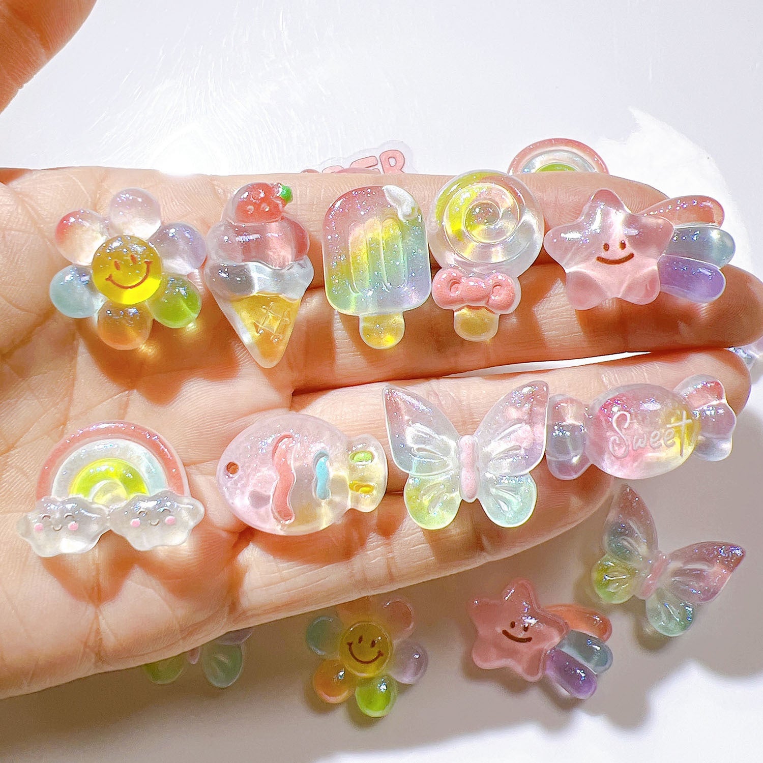 Wholesale 20pcs/pack Resin accessories DIY accessories cream glue hair accessories