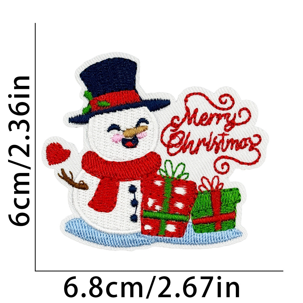 Wholesale Festive Christmas Santa Snowman Tree Embroidered Patches 9 Piece Polyester Set For Towel Decoration Home Decor Gift
