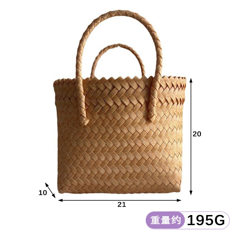Wholesale Straw and rattan retro spring and summer beach vacation shoulder handbag