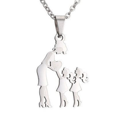 Wholesale DIY Warm Mother and Daughter Necklace