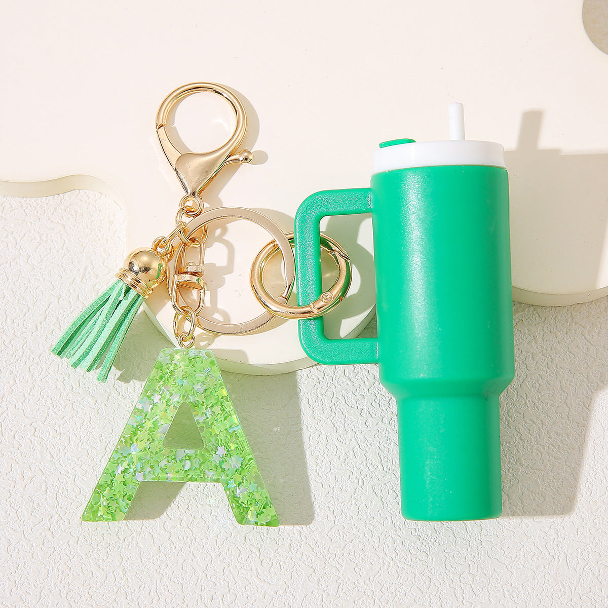 Wholesale Cute New Mini 26 Initials Ice Cup Tumbler Cup Keychain  Can Wrap Women Backpack Pendant