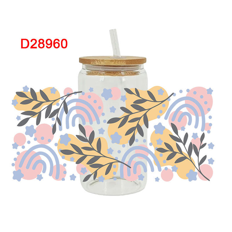 Wholesale Colorful and Diverse Flowers 16oz Cup UV DTF Wraps
